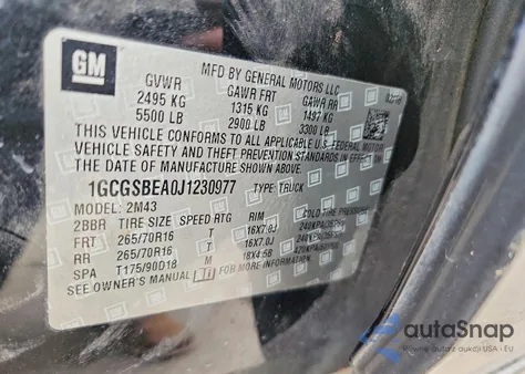 2018 Chevrolet Colorado from USA, damaged, VIN 1GCGSBEA0J1230977